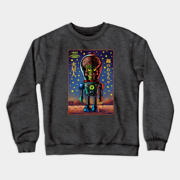 Martian Tin Toy Crewneck Sweatshirt by ChetArt